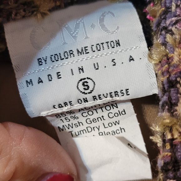 Vtg CMC LONG COAT Trench Color Me Cotton Button Up Long Sleeve pockets Pink S M - Picture 4 of 4